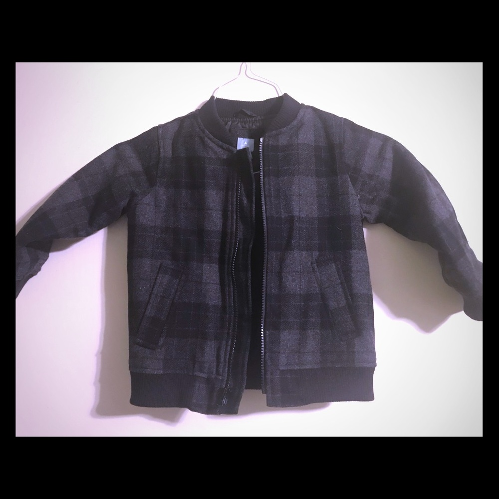Plaid wool toddler jacket